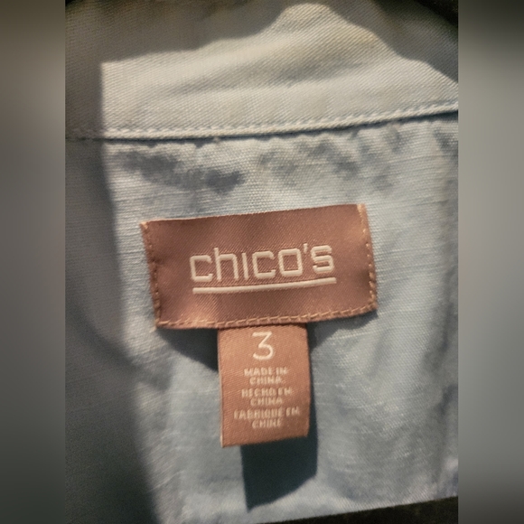 Chico's Light Blue Jean Jacket SZ 3 - Picture 2 of 6